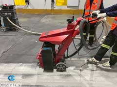 CS-250E Concrete Scarifier in Action for Coating Removal